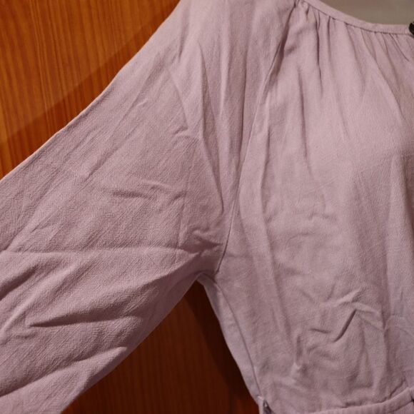 Mello Day Lavender Button Front Long Sleeve Belted Maxi Dress NWT Large - Picture 10 of 16